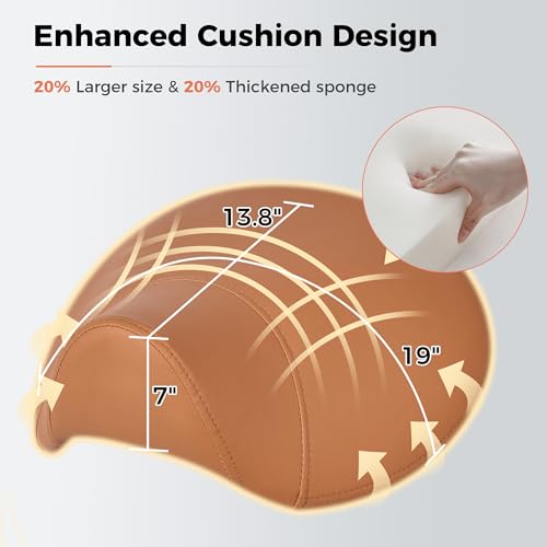 Image of BEWISHOME Saddle Stool with Wheels, Ergonomic Contoured Seat, Thick Cushioned PU Leather Swivel Saddle Chair with Adjustable Height for All-Day Comfort, for Salon, Clinic, Studio and OfficeBMD01Z