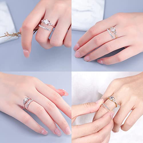 Moosea 1.2Ct Moissanite Rings For Women, Brilliant D Color Vvs1 Clarity Lab Created Diamond Wedding Rings 14K Yellow Gold Vermeil Moissanite Anniversary Rings For Women Promise Rings #TOP4