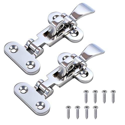 CEDAR SEA Boat Hatch Latch Marine 316 Stainless Steel Anti-Rattle Boat Door Latches, Heavy-Duty Hold Down Clamp Latches Boat Cabinet Hardware 2Pcs