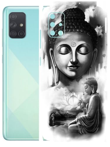 Image of AtOdds - Full Body Back Screen Guard Protector Film - Lamination Wrap Skin Sticker Compatible with Samsung Galaxy A51 | Scratchproof Matte Finish (Buddha)