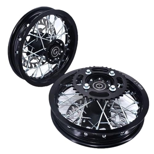 Image of Motorbike Wheels Fit For CRF50 XR50 70 10 Inch Front 1.60-10 Inch Rear Aluminum With Sprocket And Brake Disc Rims Front Wheel Rim(Black 15mm Axle Hole)
