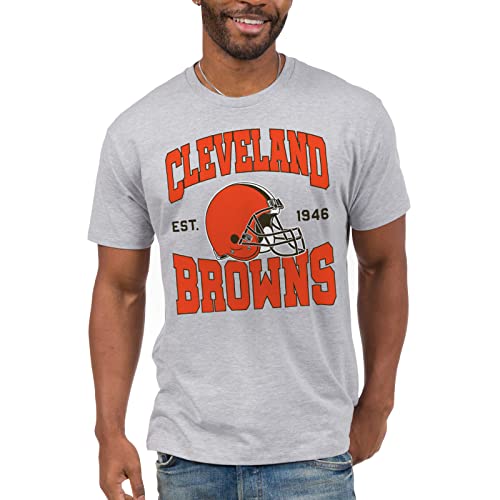 Junk Food NFL - Cleveland Browns - Team Helmet - Officially Licensed Adult Short Sleeve Fan Tee for Men and Women