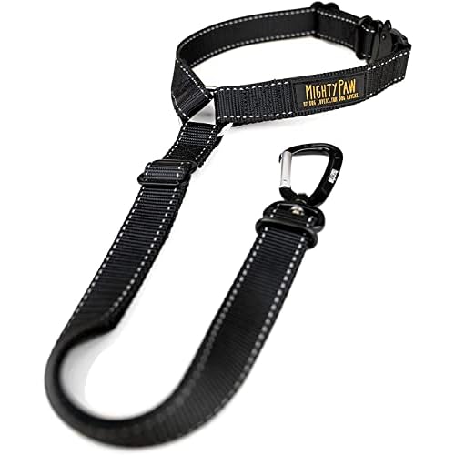 Mighty Paw Dog Seat Belt For Car Headrest - Distraction Free Driving, Heavy-Duty Aviation Grade Aluminum Carabiner, and Tactical Buckle.Adjustable Dog Seatbelt Harness for Small, Medium and