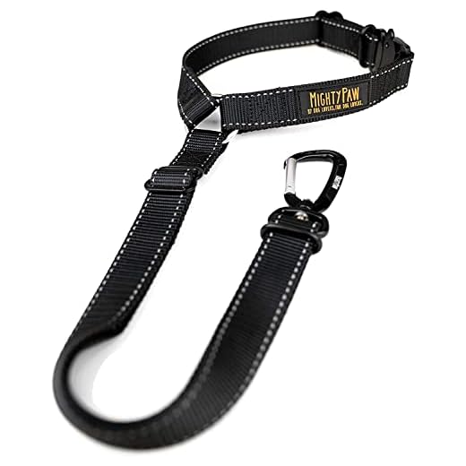 Mighty Paw Dog Seat Belt | Headrest Dog Seatbelt Tether, Pet Seat Belt for Car, Dog Car Leash, Dog Safety Belt for Car, Seatbelt for Dog in Car, Dog Seat Belt for Car, Dog Car Seat Belt Large - Puppy