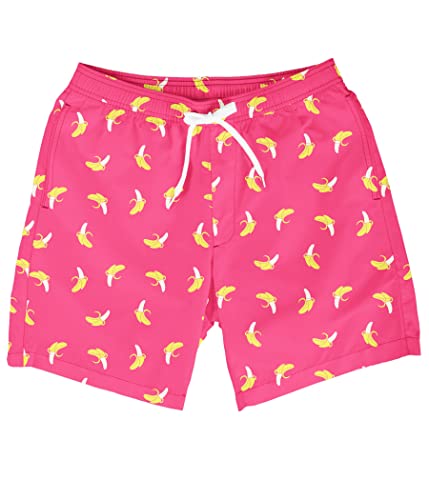 Tipsy Elves Pink Banana Classic Fit 7 Inch Inseam Swim Trunks for Men Size 3X-Large