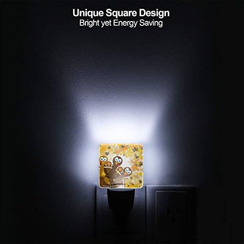 Happy Thanksgiving Turkey Plug-In Led Night Light Dusk To Dawn Auto Sensor Nightlights For Kids Room Bedroom Bathroom Kitchen Stairs Hallway Garage Decor Desk Night Lamp #TOP4