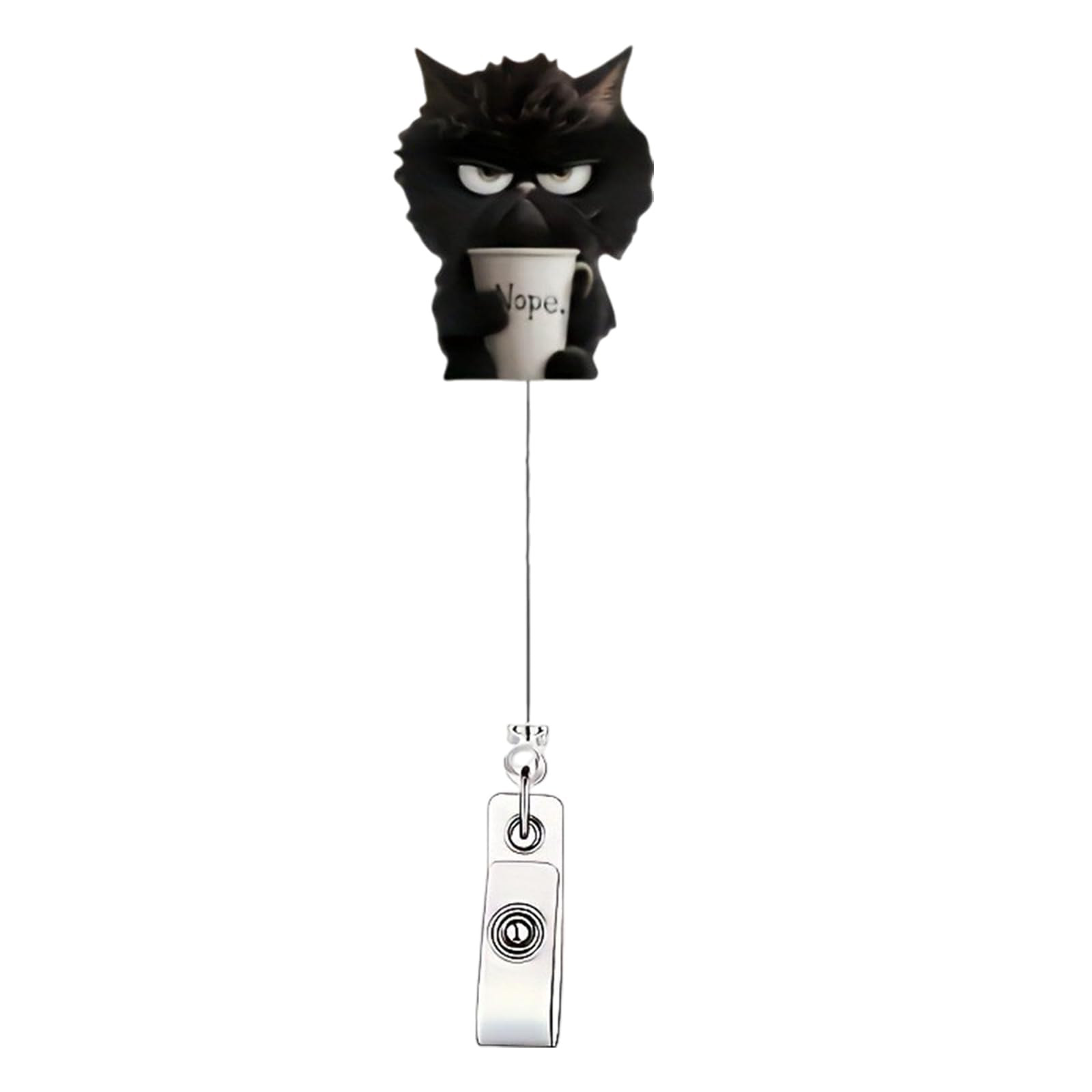 CAZSTYK Cats Badges Reel Retractable Acrylic Clip Badge Holder Nurse Doctor Name Tages Badge for Worker Funny Funny Nurse Name Holder