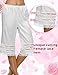 Avidlove Women Lingerie Satin Lace Pettipants Snip-it Culottes Slips Bloomers Split Skirt, Style1-white , Large