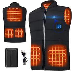 Heated Vest for Men and Women, Electric Heating Vest with 3 Adjustable Temperature for Hiking, Camping, Skiing