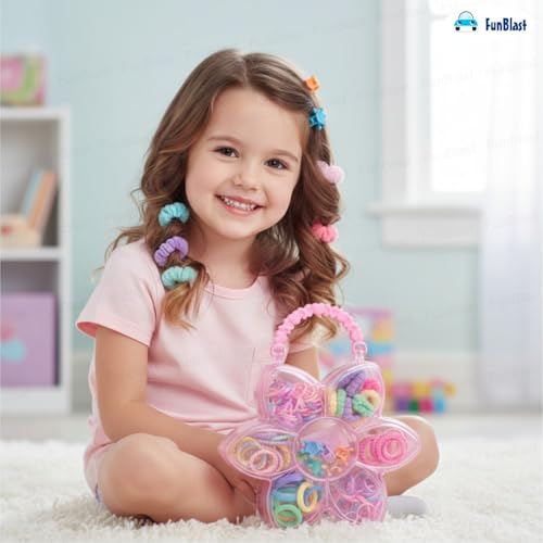 Image of FunBlast Hair Accessories Combo for Girls - Colorful Hair Bands, Hairpins, Ponytail Holders, Headbands for Girls, Toddlers, Multipurpose Kids Hair Accessories Set, Birthday Gift for Girl's (Multicolor)