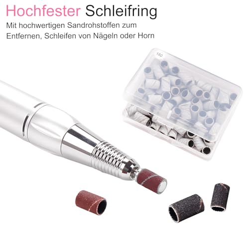 100 Stück Schleifhülsen Nagelfräser, Schleifkappen, Schleifhülsen, für Maniküre Pediküre Nagelkunst, Körnung 80/120/180/240