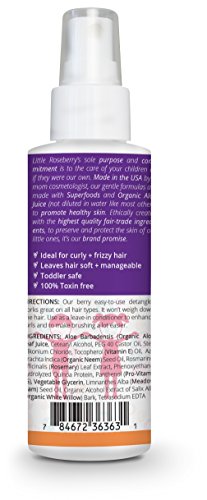 Hair Detangler Spray For Kids. Made With Organic Aloe Vera Juice And Natural Vitamins To Hydrate. Organic Detangler And Leave In Conditioner For Children & Adults. No Chemicals Or Fragrance. Usa Made. #TOP5