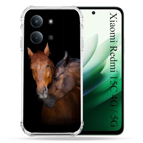 Coque Xiaomi Redmi 15C 4G cheval marron idéale pour les sorties nature
