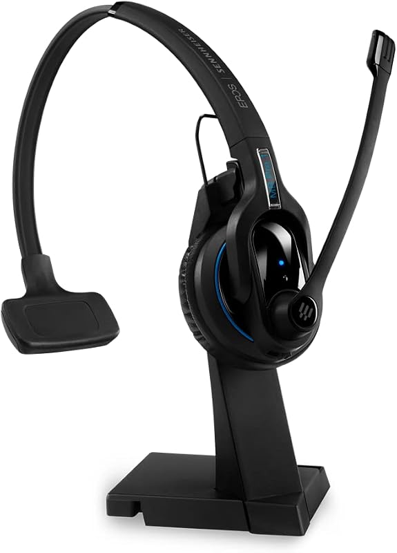 Sennheiser MB Pro 1 UC ML (506043) - Single-Sided, Dual-Connectivity, Wireless Bluetooth Headset | For Desk/Mobile Phone & Softphone/PC Connection| w/ HD Sound & Skype for Business Certified (Black)