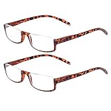 Kerecsen Reading glasses 2 Pair Half Moon Half Frame Readers Spring Hinge Men and Women Glasses (2 Pack Tortoise, 2.00)