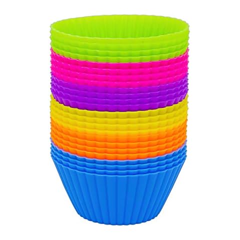 24 Pack Silicone Cupcake Baking Cups, Multicolor Cover