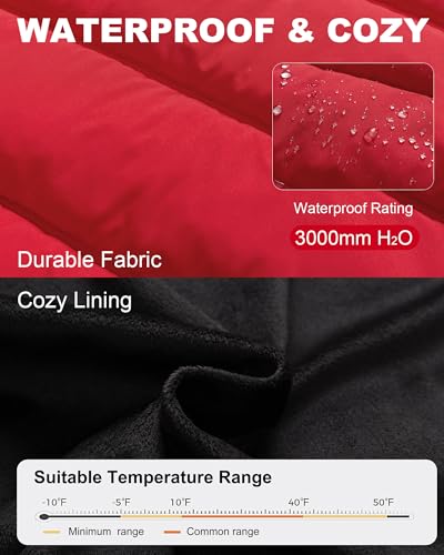 Image of Men's Puffer Jacket Winter Coat Puffy Parka with Fur Hood Waterproof & Windproof Shell Fleece lining 4 Pockets
