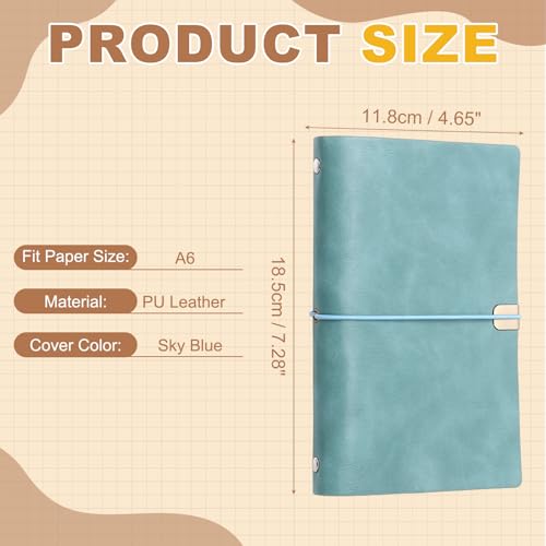 Protège-carnet A6 bleu ciel pour vos notes de réunion de travail - 2