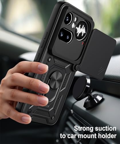 Image of Tough Armor Bumper Back Cover Case for Nothing Phone 4A Pro 5G | Sliding Camera Cover, Kickstand & Ring Holder 360 Degree Protection Back Cover Case for Nothing Phone 4A Pro 5G - Black