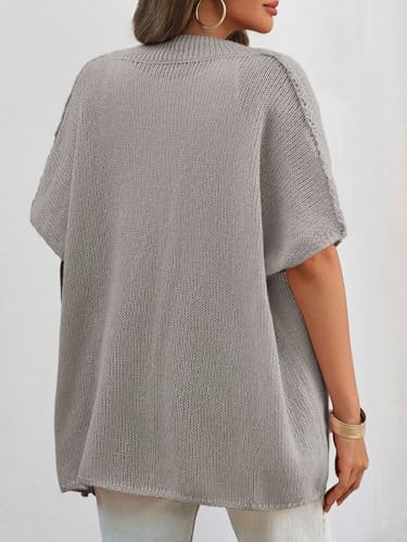 Image of Saodimallsu Womens Short Sleeve Cardigan Sweaters Button Down Lightweight Knit Cardigans