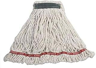 RUBBERMAID COMMERCIAL PROD. Swinger Loop Shrinkless Mop Heads, Cotton/synthetic, White, Medium, 6/carton