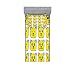 ABAKUHAUS Emoticon Buntes Spannbetttuch- und Kissen-Set, Katze Hund Lächeln Expression, dekoratives und bedrucktes 2-teiliges Bettwäscheset, 90 cm x 190 cm, Gelb und Grau