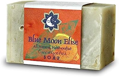 Blue Moon Elise Eucalyptus All Natural Bar Soap for Men and Women, Made with Organic Ingredients, Handmade in the USA, Moisturizing and Therapeutic for Face/Body, Soap Bar for Sensitive Skin
