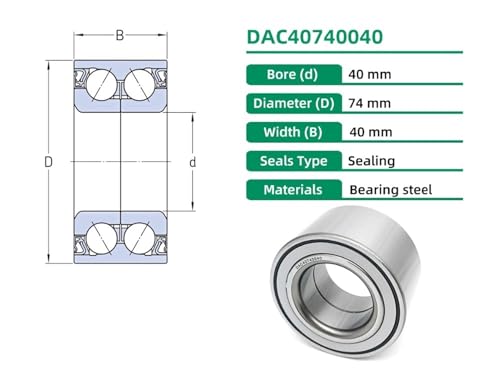 Roulement de roue 40X74X40 DAC40740040 pour moyeu automobile - 3