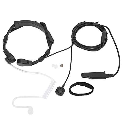 Auricular laringófono para walkie talkie BF-A58 contra ruido con micro PTT y tubo de aire