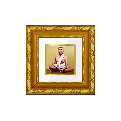 Image of Diviniti Ram Krishna Gold Plated Wall Photo Frame, Table Decor| DG Frame 103 Size 1A and 24K Gold Plated Foil| Religious Photo Frame Idol For Pooja, Gifts Items (10.8 CM X 10.8 CM)