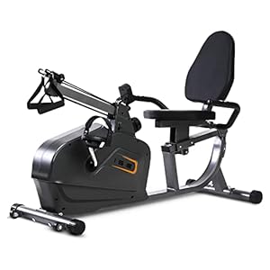 ISE SY-6910 hometrainer, halfliggend, puls liggend, magnetische weerstand op 8 niveaus, verstelbare zitting met rugleuning en LCD-display, trekkoord, max. 120 kg