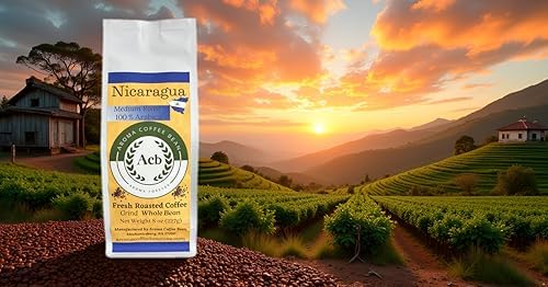 Aroma Coffee Bean Nicaragua Café en Grano Tueste Medio 8 oz miniatura 4