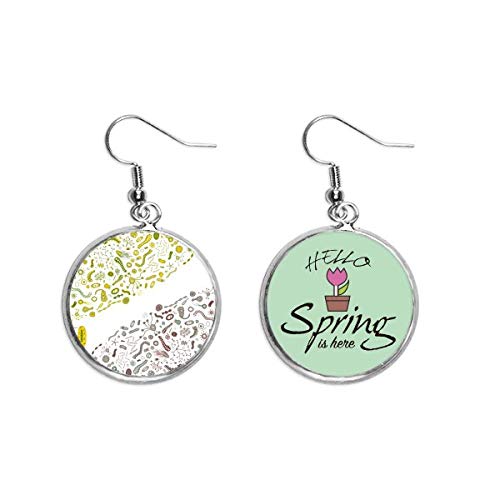 Pendientes de primavera Cell criatura verde con colgante decorativo
