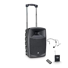 Battery-operated speaker solution with integrated radio receiver 584 - 607 MHz Bluetooth player with USB port and SD card slot Two combo sockets for microphone or line inputs Master area with 2-band eq. Wireless microphone and IR remote control inclu...