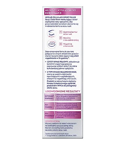 NIVEA CELLULAR Expert Filler Konturujący Krem pod oczy przeciwzmarszczkowy z kwasem hialuronowym, 15ml