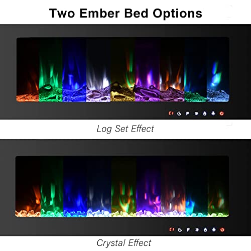 30 Inch Freestanding Electric Fireplace Inserts, Quiet Wall Mounted Fireplace, Led Fireplace For Living Room, Recessed Electric Fireplace, Linear Fireplace, Logs & Crystal, 750/1500W #TOP4