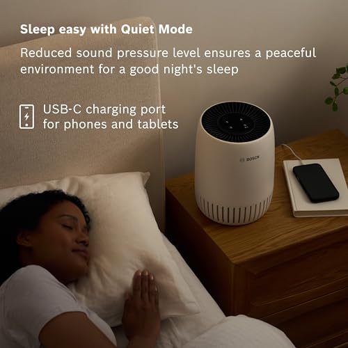 Bosch Air 500 Air Purifier - Removes Pollutants, Includes Air Filter and Sleep Mode (< 25 dB(A)) - For Rooms up to 23 m² - With USB-C Charging Port - CADR: 100 m³/h - Image 4
