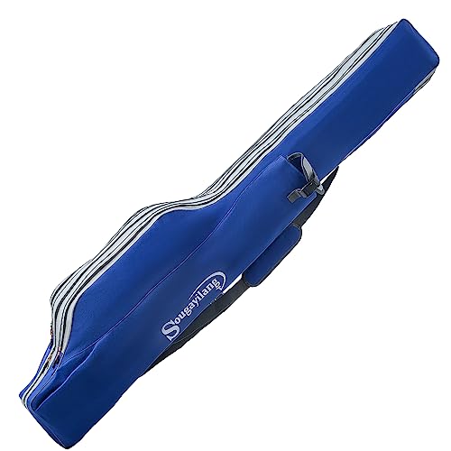 Sougayilang Borsa per Canna da Pesca Portatile a 3 Strati, Mulinello per Attrezzatura, Borsa da Trasporto All'aperto, 175 cm, Ad Alta