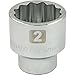 Dynamic Tools D099460 1" Drive 12 Point SAE Socket 2" with Standard Length, Chrome Finish