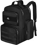 MATEIN Lunch Backpack for Men Work, 15.6 Inch Tactical Backpack with Lunch Compartment, Large Laptop Backpacks with Insulated Cooler Bag for Travel Beach Camping Picnic Hiking, Black