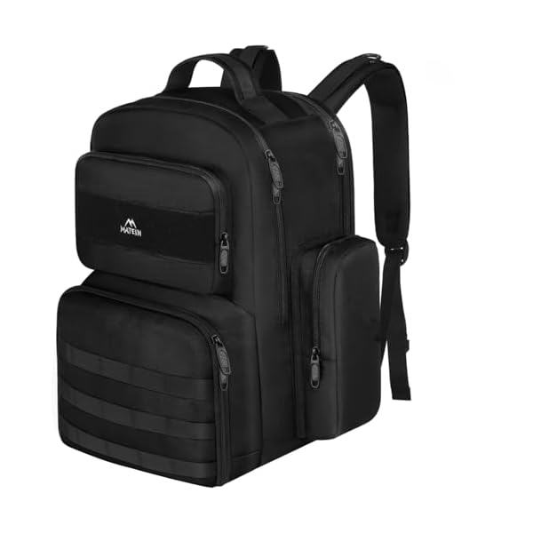 MATEIN Lunch Backpack for Men Work, 15.6 Inch Tactical Backpack with Lunch Compartment, Large Laptop Backpacks with Insulated Cooler Bag for Travel Beach Camping Picnic Hiking, Black