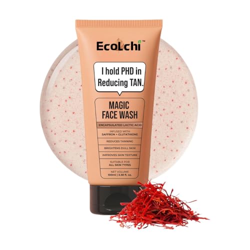 Image of Ecolchi Ghar Magic De-Tan Face wash With Saffron & Glutathione 100ml | Tan Removal, Brightening and Glowing Skin I For All Skin Type I For Men & Women