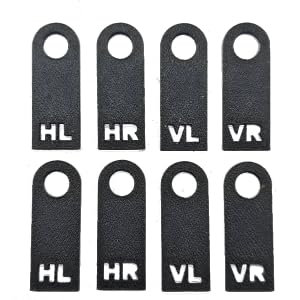 in-outdoorshop Reifenmarkierungs-Set schwarz (2 Satz PKW-Reifen) für den Reifenwechsel passend für alle PKW Ventilkappen sehr einfache Handhabung wiederverwendbar (Inhalt 2x4Stück)
