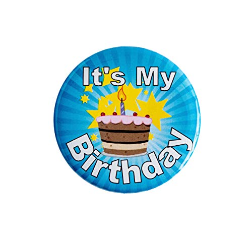 It's My Birthday Button (3" Blue Magnet) It's My Birthday Happy Button - Party Birthday Pins For Adults, Kids, Men Or Women - Birthday Badges - By Secure Id, Llc (Blue, Pink) #TOP16