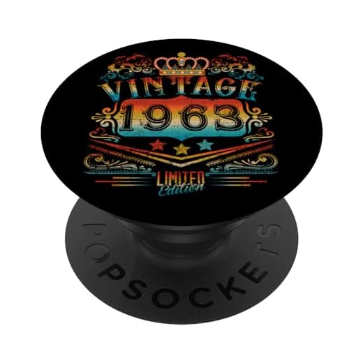 Regalos de 61 años vintage 1963 61 hombres mujeres 61 cumpleaños PopSockets PopGrip Intercambiable
