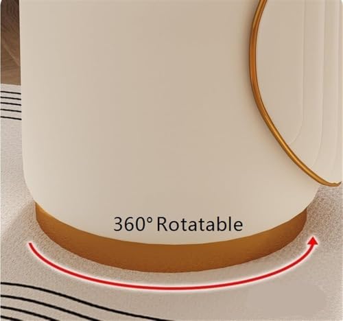 Tabouret Vani pivotant 360 cuir blanc moderne avec dossier - 5
