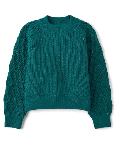 Image of The Children's Place Girls' Long Sleeve Crew Neck Pullover Sweater