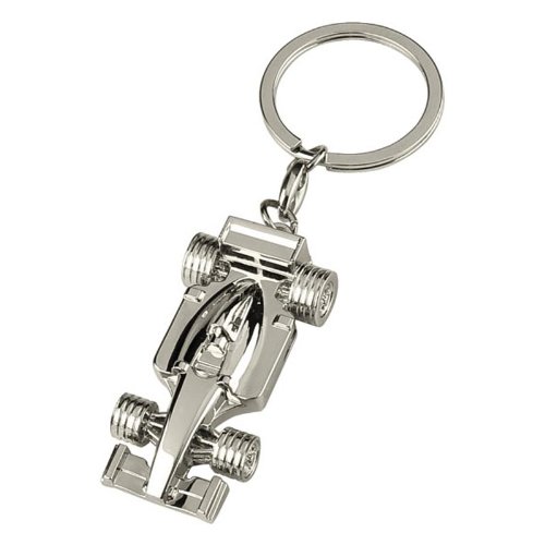 BRACO - Porte Clés Formule 1 Métalliques - Keychain Voiture Course - Hommes Et Femmes, Argent Métallique, 55x27mm