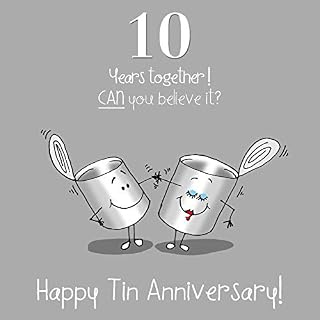 Fax Potato 10th Wedding Anniversary Greetings Card - Tin Anniversary