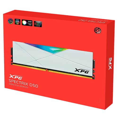 Memória Desktop Gamer Adata XPG Spectrix D50 RGB 8GB DDR4 3200 Mhz - Branco - Imagem 2